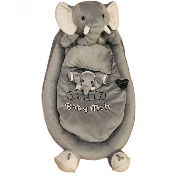 سرویس خواب نوزاد و کودک برند نامشخص-- سرویس خواب 3 تکه کودک بیبی ماه طرح فیل - خاکستری