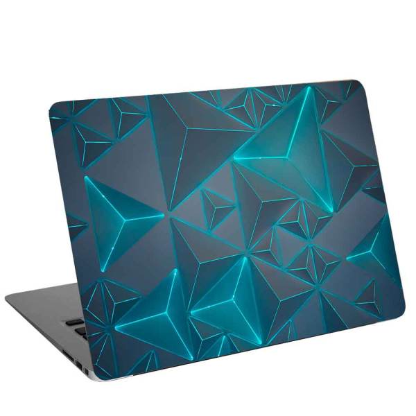 پوسته -اسکین لپ تاپ-نوت بوک برند نامشخص-- استیکر لپ تاپ طرحgray and blue triangle کد cl-282برای 15.6 اینچ