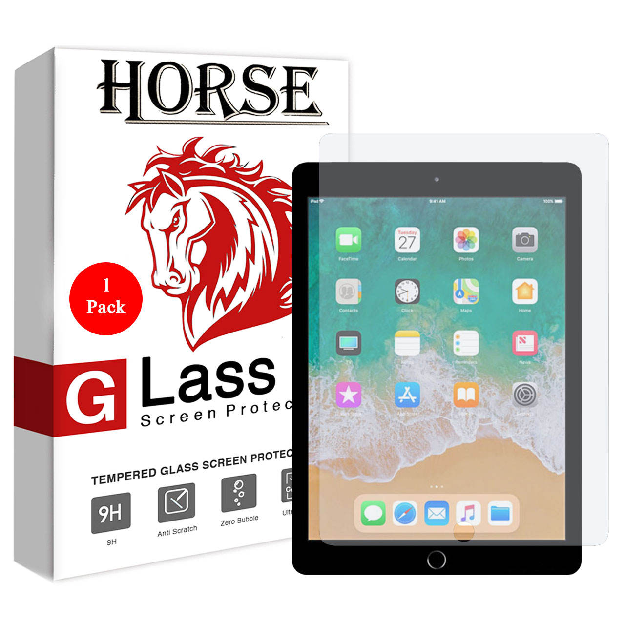 محافظ صفحه نمایش تبلت هورس-Horse محافظ صفحه نمایش گلس مدلUCCمناسب برای تبلت اپل iPad Pro 9.7 2016