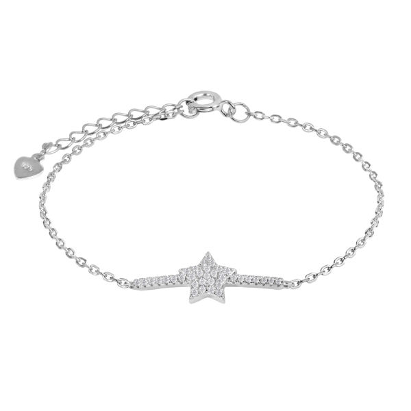 دستبند نقره -اقلیمه دستبند نقره زنانه کد DN445 - طرح ستاره