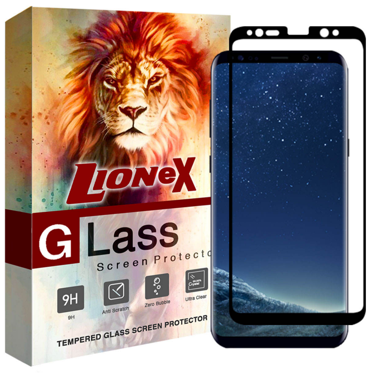 گلس محافظ صفحه نمایش گوشی موبایل لایونکس-lionex محافظ صفحه نمایش6D مدل USS برای گوشی سامسونگ Galaxy S8 Plus