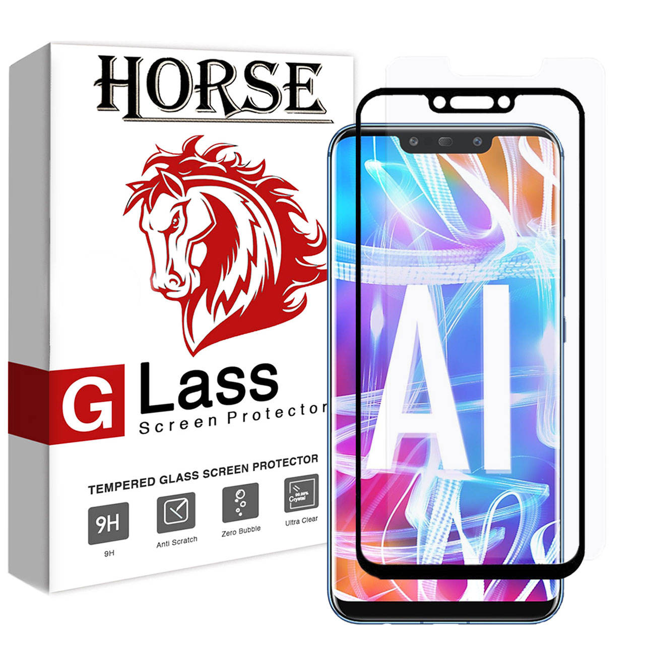 گلس محافظ صفحه نمایش گوشی موبایل هورس-Horse محافظ نمایش 5Dمدل FAGبرای گوشی هوآوی Mate 20 lite مجموعه دو عددی