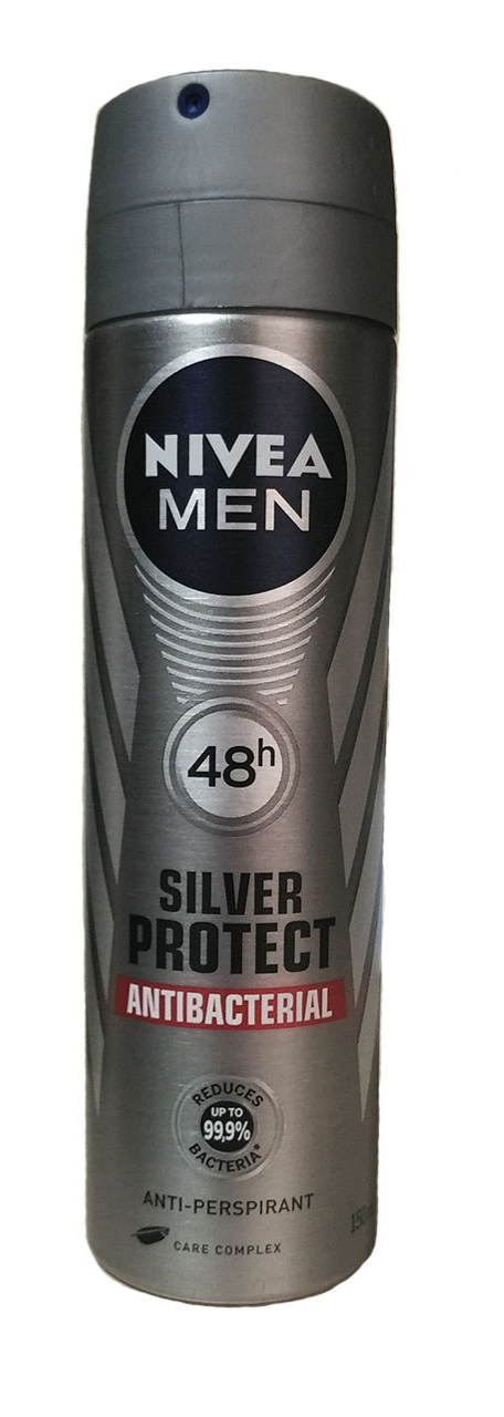 مام و اسپری نیوآ-NIVEA اسپری مردانه مدل Silver Protect Antibacterial حجم 150 میلی لیتر