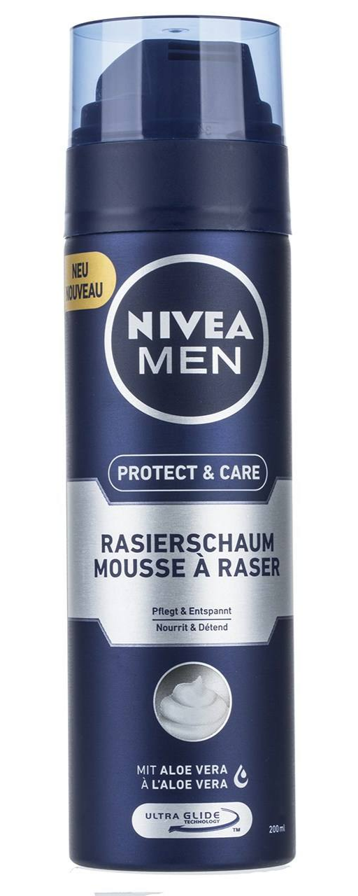 عکس ژل- خمیر- فوم اصلاح - NIVEA / نیوآ فوم اصلاح مردانه مدل Protect And Care حجم 200 میلی لیتر