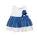 پیراهن نوزاد دخترانه مدل fi-2067 - سفید آبی - راه‌راه - نخ‌پنبه
