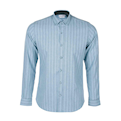 پیراهن آستین بلند مردانه کد 165109 - آبی - طرح راه‌راه - پشمی
