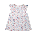  پیراهن نوزادی کد BABY3 - سفید با گل های آبی صورتی