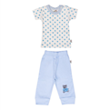  ست تی شرت و شلوار نوزادی پسرانه طرح ستاره آبی  کد 01 - سفید آبی
