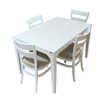  میز و صندلی ناهار خوری کد Sm58  - سفید - مستطیل