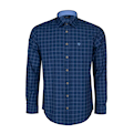  پیراهن چهارخانه مردانه کد 02191029 - سرمه ای آبی - آستین بلند