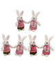  - ست عروسک مدل Boy and Girl  Rabbit ارتفاع 20 سانتی متر بسته6 عددی