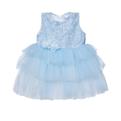  پیراهن نوزاد دخترانه مدل fi-1952 - آبی - طرحدار - آستین حلقه‌ای