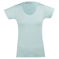  تی شرت زنانه مدل 163111851 - سبزآبی کمرنگ - نخ - ساده 
