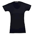  تی شرت زنانه مدل 163111859 - مشکی ساده - نخ - آستین کوتاه