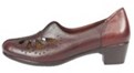  کفش پاشنه دار زنانه چرم طبیعی کد 530S- رنگ قهوه ای و زرشکی تیره
