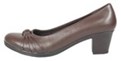  کفش پاشنه دار زنانه چرم طبیعی کد 434Br- رنگ قهوه ای سوخته
