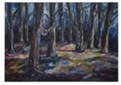  تابلو نقاشی طرح درخت های تیره تکنیک رنگ روغن - مستطیل - کد A22