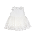 پیراهن نوزاد دخترانه مدل fi-1959 - سفید - آستین حلقه‌ای - طرحدار