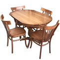  میز و صندلی ناهار خوری مدل SM34 - عسلی - چند ضلعی