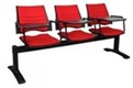  صندلی انتظار مدل  Q38PL-رنگ مشکی قرمز-سه نفره