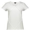  تی شرت نخی یقه گرد زنانه - سفید - آستین کوتاه