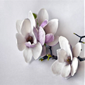  پوستر دیواری سه بعدی لوتوس مدل LW101   - طرح شکوفه سفید و بنفش