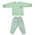  ست تی شرت و شلوار نوزاد کد 119 - سبز روشن مشکی - نخ