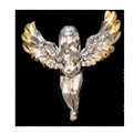  آویزگردنبند نقره طرح فرشته که سر بال های فرشته طلایی رنگ کد S104