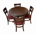  میز و صندلی ناهار خوری کد Sm75 - قهوه ای - گرد