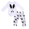 ست بادی و شلوار نوزادی طرح خرگوش مدل 03 - سفیدمشکی