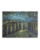 - تابلو نقاشی رنگ‌ روغن طرح شب پر ستاره رودخانه‌ی رونی
