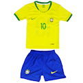  ست پیراهن و شورت ورزشی پسرانه طرح تیم ملی برزیل کد2018 - زرد آبی