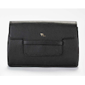  کیف دوشی زنانه مدل S0704 - مشکی - طرح فلوتر - چرم طبیعی