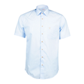  پیراهن مردانه راه راه کد 02182041 - آبی روشن - آستین کوتاه