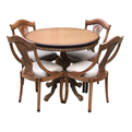  میز و صندلی ناهار خوری مدل Sm41 - قهوه ای روشن - گرد