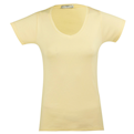  تی شرت زنانه مدل 163111811 - زرد کمرنگ - ساده - نخ - آستین کوتاه