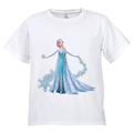  تی شرت دخترانه طرح السا کد 9904 -سفید - نخ- پلی استر-آستین کوتاه