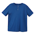  تی شرت نخی یقه گرد مردانه - آبی تیره - آستین کوتاه