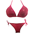 مایو زنانه گالری تویین مدل Red Bikini کد T571 - سرخابی تیره براق