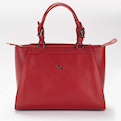  کیف دوشی زنانه مدل S0733 - قرمز - طرح فلوتر - چرم طبیعی