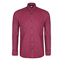  پیراهن مردانه پشمی چهارخانه - قرمز - آستین بلند