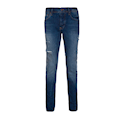 شلوار جین زاپ دار مردانه - آبی - سنگ‌شور - راسته