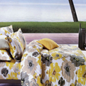  سرویس خواب مدل لیدان یک نفره چهار تکه - زرد - گل دار