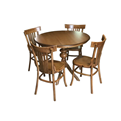  ست میز و صندلی ناهار خوری چوبی مدل z08 - قهوه ای روشن - گرد