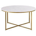  میز جلو مبلی مدل wasser - سفید با پایه فلزی طلایی