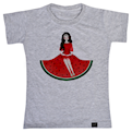  تی شرت آستین کوتاه دخترانه 27 مدل یلدا کد J24 - طوسی روشن