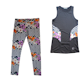  ست تاپ و شلوار ورزشی زنانه کد glgl 001 - خاکستری گل دار رنگی