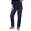  شلوار جین راسته زنانه - سرمه‌ای ساده - فاق بلند