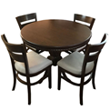  میز و صندلی ناهار خوری مدل sm04 - قهوه ای تیره - گرد