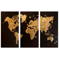  تابلو نقاشی اکرلیک و ورق طلا  طرح نقشه جهان کد Pr-L_001